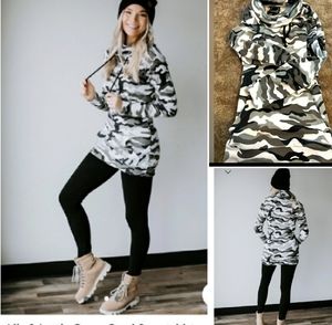 NWOT Lilly & Lottie Camo Tunic / Sweatshirt/ Mini Dress